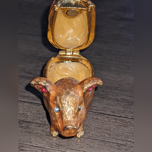 Monet Pink Colored Enamel and  Blue and Pink Stone Ring Holder - Picture 6 of 8